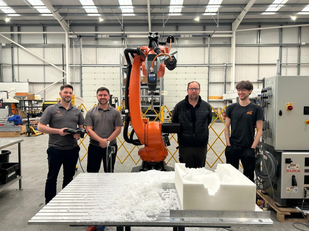 Swansea Rehab team at CNC Robotics facility for robot training prior to installation